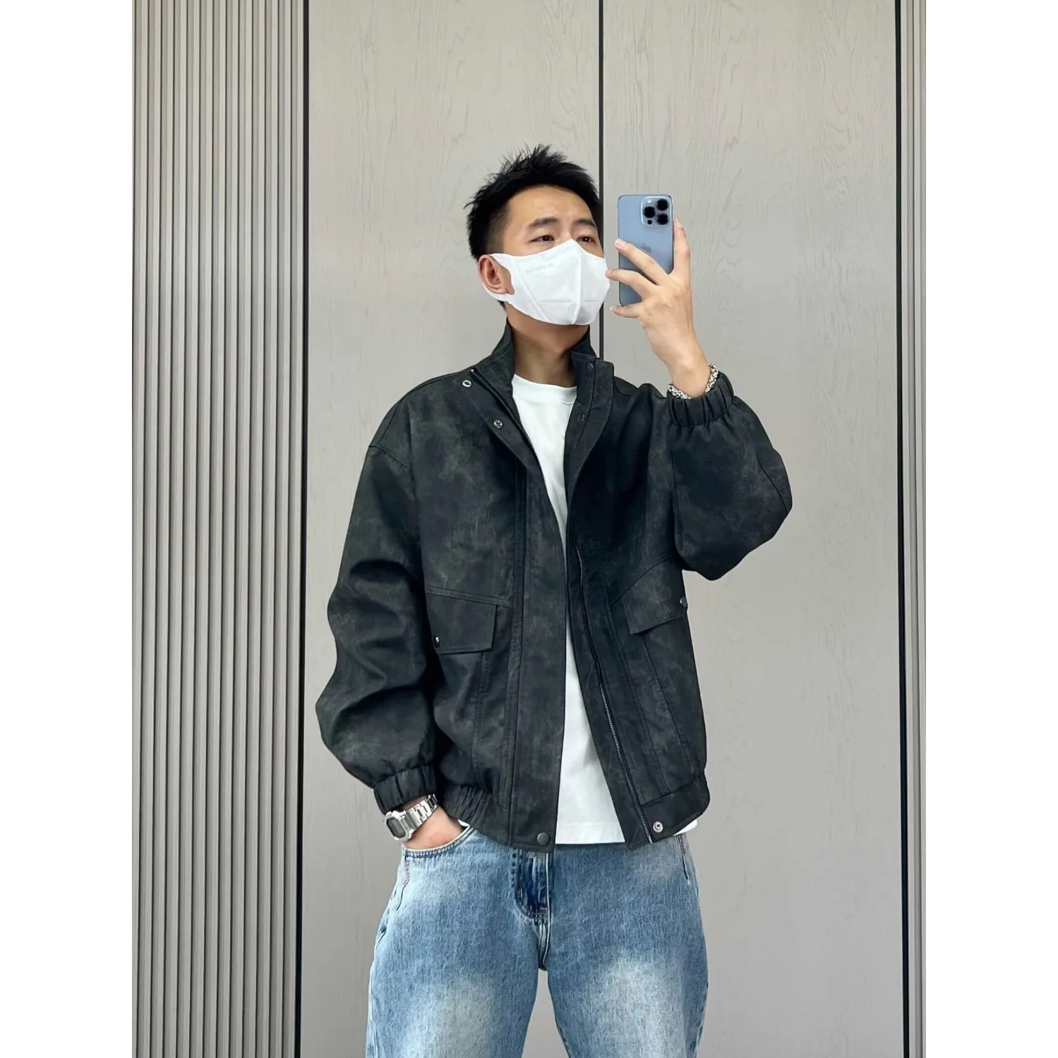 

Retro Men's Leather Jaet 2025 Autumn Winter Sle Desert Motorcycle Casual Top Layered Dyeing No Ironing Treaent Polyester