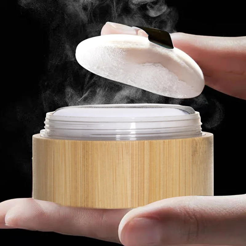 30 مل 1 أوقية فارغة من الخيزران والخشب مسحوق فضفاض صندوق مدمج مع مسحوق نفخة المغربل جرة مستحضرات التجميل الطبيعية التعبئة والتغليف