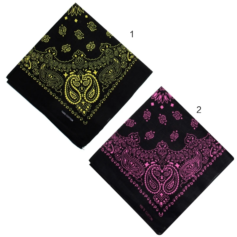 

Double Paisley Bandanas Novelty Motorcycle Face Mask Square Scarf Headwear Handkerchief Cowboy Wraps for Men Women