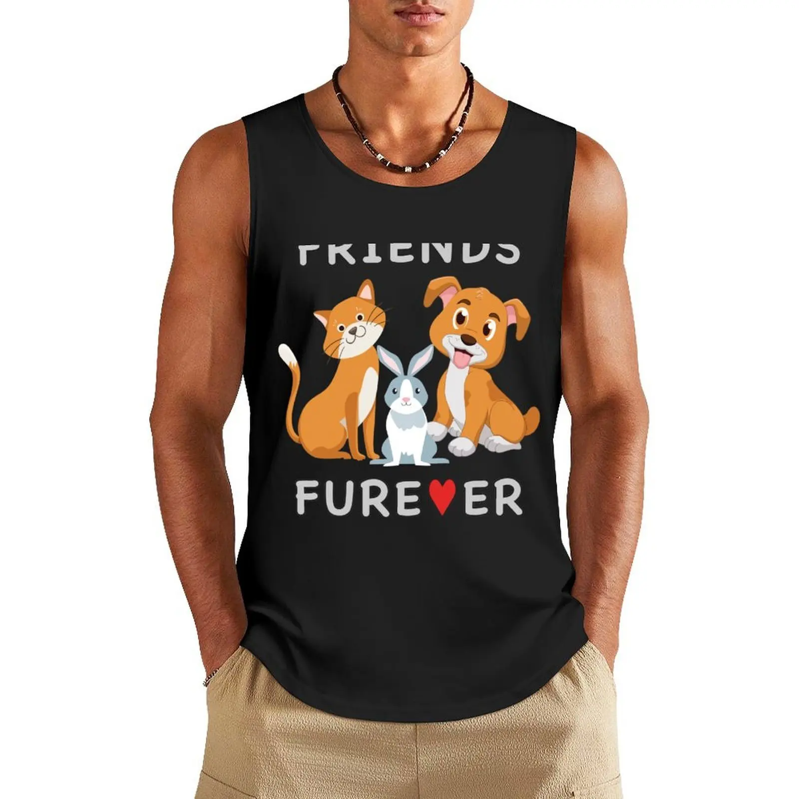 

Friends Forever BFF Dog Cat Bunny Rabbit Kids Gift. Tank Top basketball summer 2025