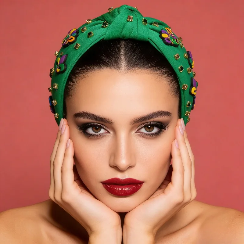 

1pcs Rhinestone Inlaid Design Clown Accessory Headband Masquerade Carnival Party Festival Decorative Hair Accessories