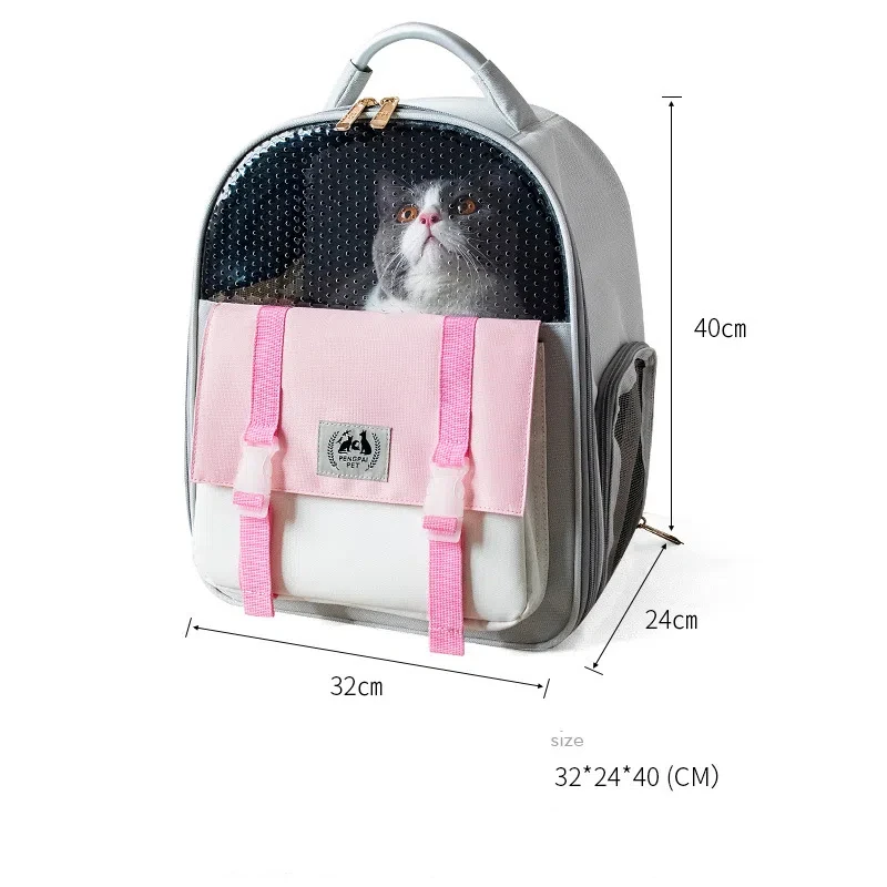 New Arrival Cat Carrier Backpack, Large Capacity and Foldable Pet Bag for Small Cats and Dogs, Portable and Lightweight for Easy