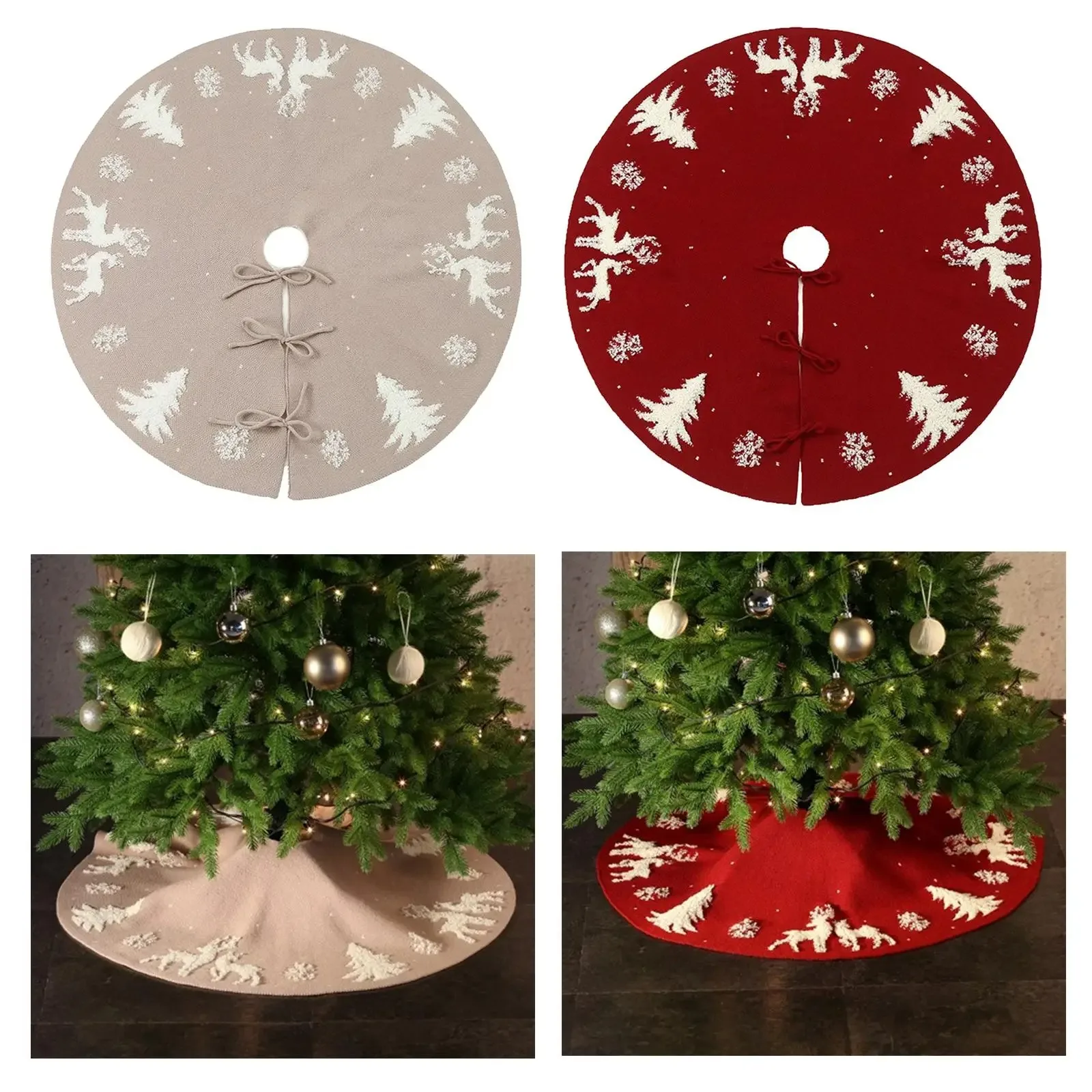 

90/120cm Christmas Tree Skirts Plush Mat Christmas Decor for Home Tree Surround Base Mat Xmas Ornament New Year Gift 2025