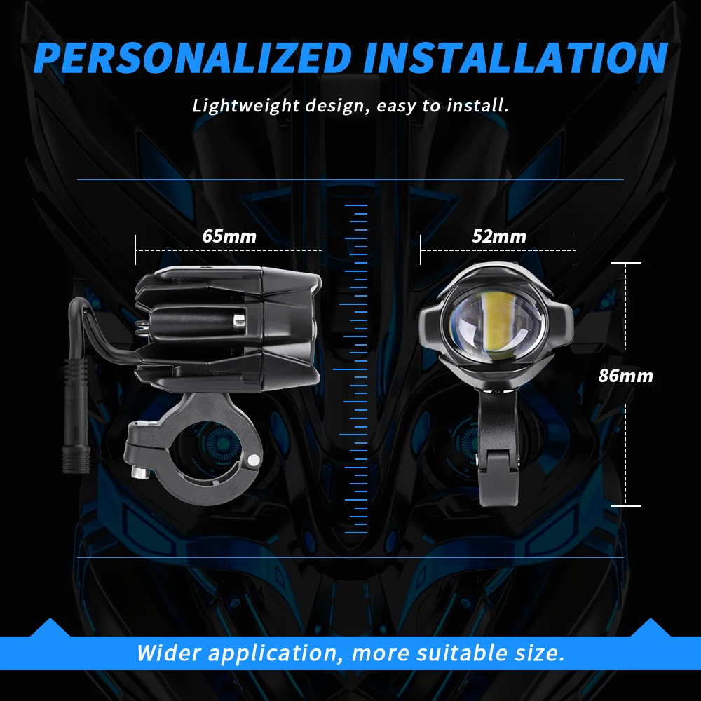 Auxiliary Lights LED Spot Driving Fog Lights For R1200GS F800GS K1600 Yamaha MT07 MT09 Universal Motorcycle 60W 6000K Fog Lamps