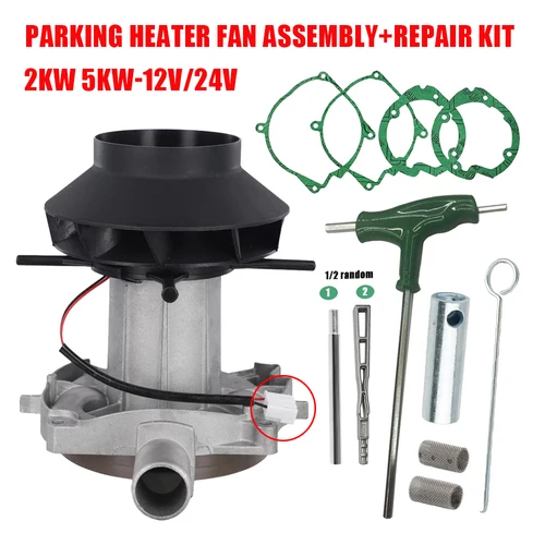 Imagen 1 del producto Kit de reparación y Motor de ventilador, 2KW, 5KW, 12V, 24V, para calentadores de estacionamiento de aire diésel de marca china, Simlar con Eberspacher Espar