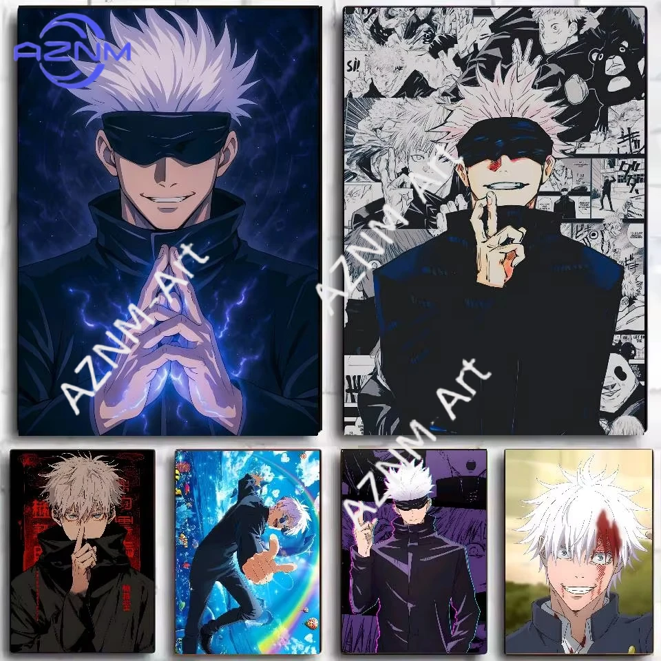 1pc Jujutsu Kaisen G-Gojo S-Satoru Self-Adhesive Waterproof Poster Art Paper for Coffee House Bar Dorm Room Wall Decor