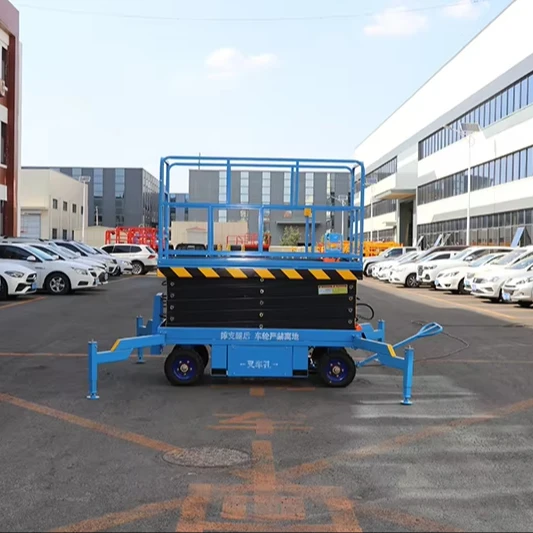 New 8 Meter Mobile Scissor Lift 500kg High Load Capacity Electric Hydraulic System 2100x800mm Platform