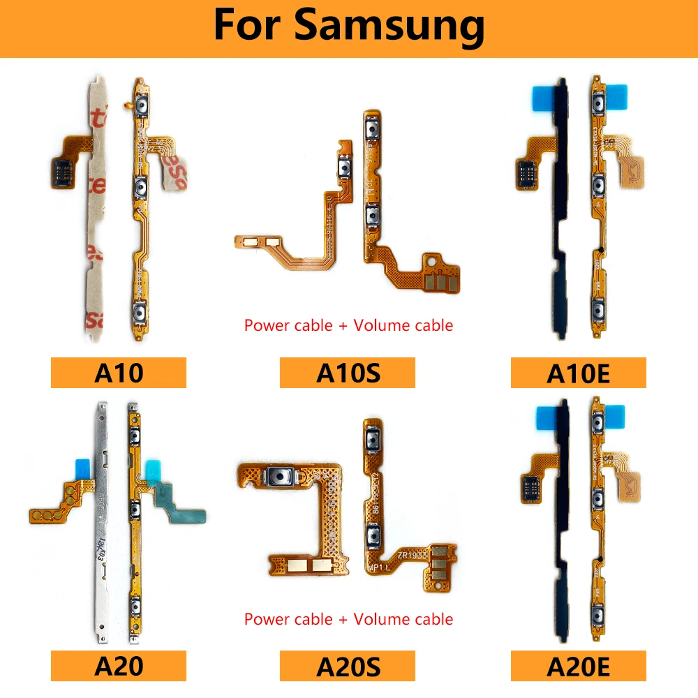 50Pcs，Power Switch On/Off Button Volume Key Button Flex For Samsung A10S A02S A10E A20E A20 A20S A21S A30S A50S A70 A70S A90 5G