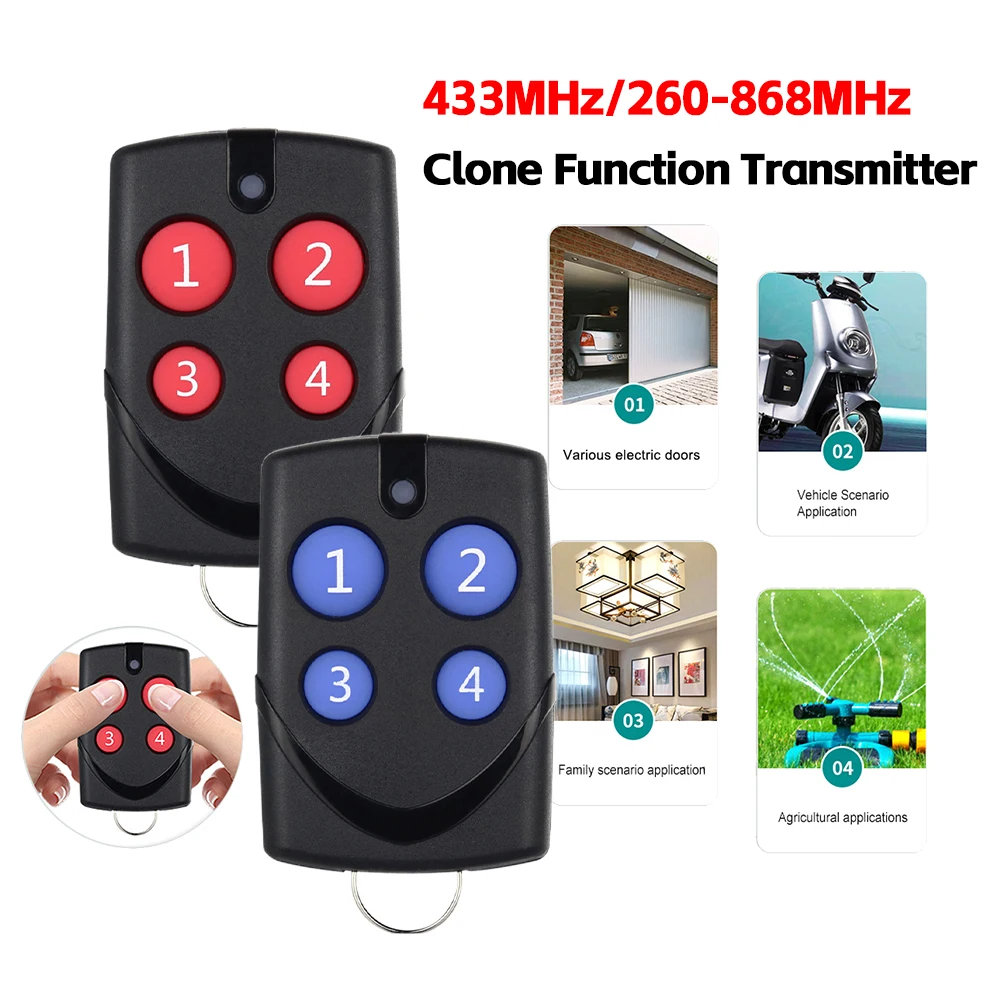 Garage Door Remote Control Automatic Frequency Search Electric Garage Door Remote Control for Regardless of Frequency 260-868MHz