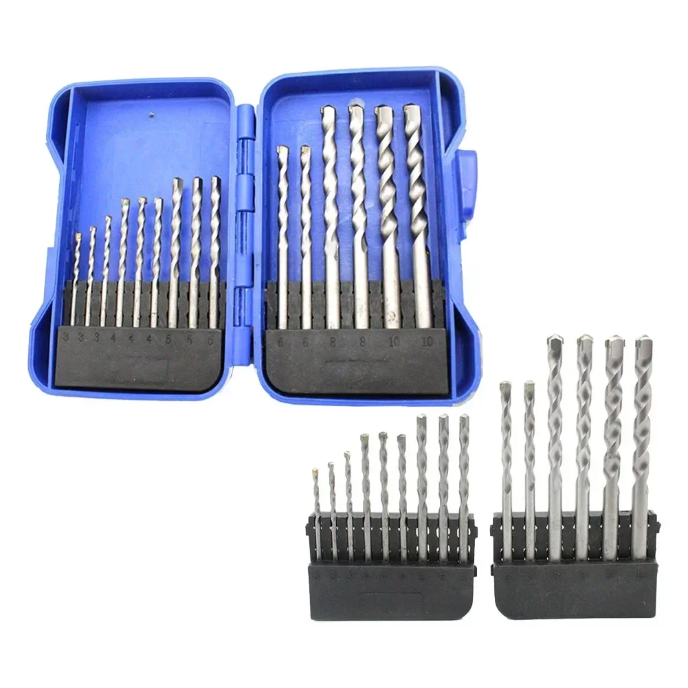 15pcs Concrete Drill Bits Set 3-10mm Carbide Drill Bits For Glass Metal Tile Granite Wood Concrete Masonry Drilling Bits Tools