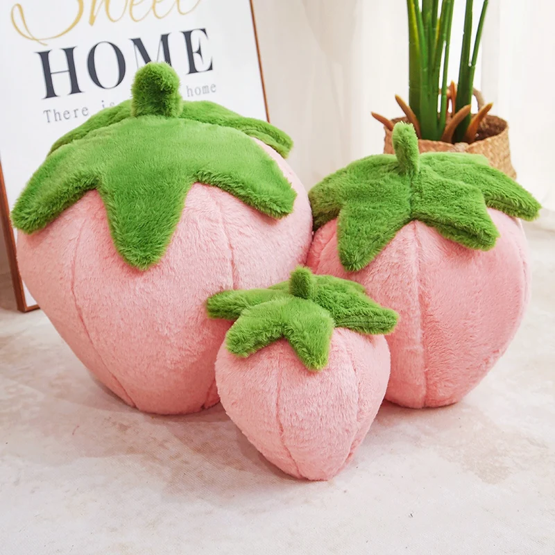 Wholesale Hot Cartoon Strawberry Plush Toy 23/35cm Soft Filled Fruit Sofa Cushion Simulation Pillow Home Decor Gift For Friend