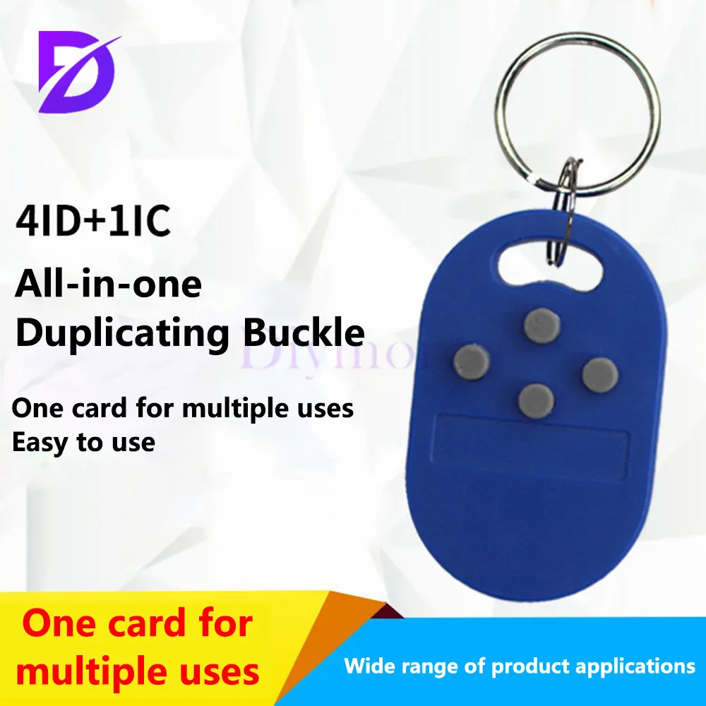 1pc RFID multiple key fob 5 in 1 125khz T5577 EM ID writable IC 13.56Mhz 1k S50 UID changeable key fob tag