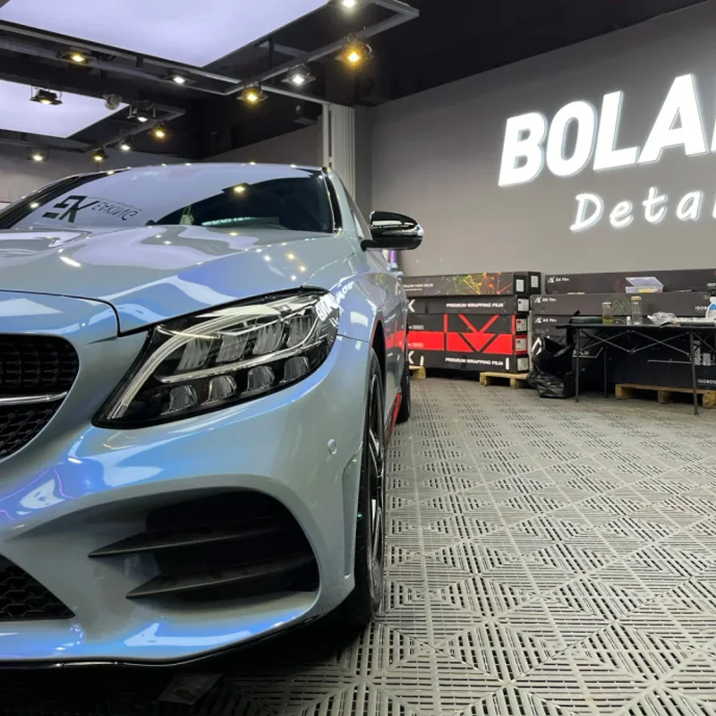 Gloss Candy Chameleon Vinyl Wrap Film Grey to Blue Color Shift Adhesive Vehicle Car Decal Wrapping With Air Release