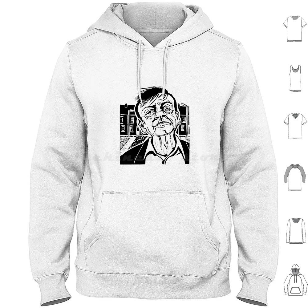 Mark E Smith In Hoodie Cotton Long Sleeve Mark E Smith Post Punk