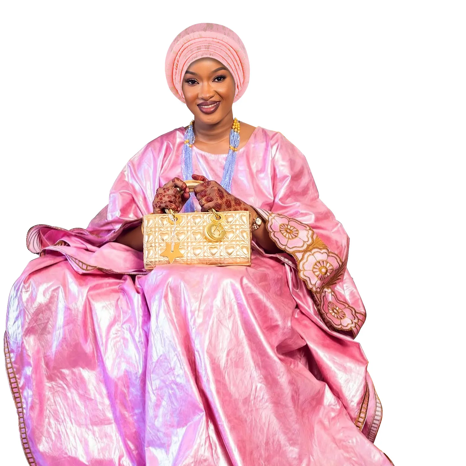 

Elegant African Headtie Turban Already Made Women's Auto Gele Female Head Wraps Nigeria Head Ties Wedding Party Headgear