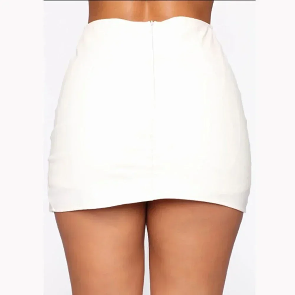 Summer Front Split Bodycon Mini Ultrashort A Line Skirt Women Retro High Waist