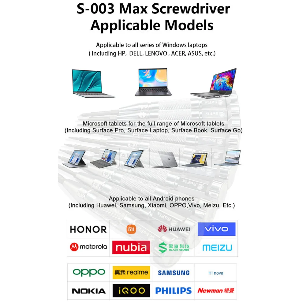 Sofix S-003PRO مجموعة مفكات الكمبيوتر المحمول لماك بوك ماك أندرويد الهاتف المسمار إزالة تركيب لمايكروسوفت أقراص أداة إصلاح #5