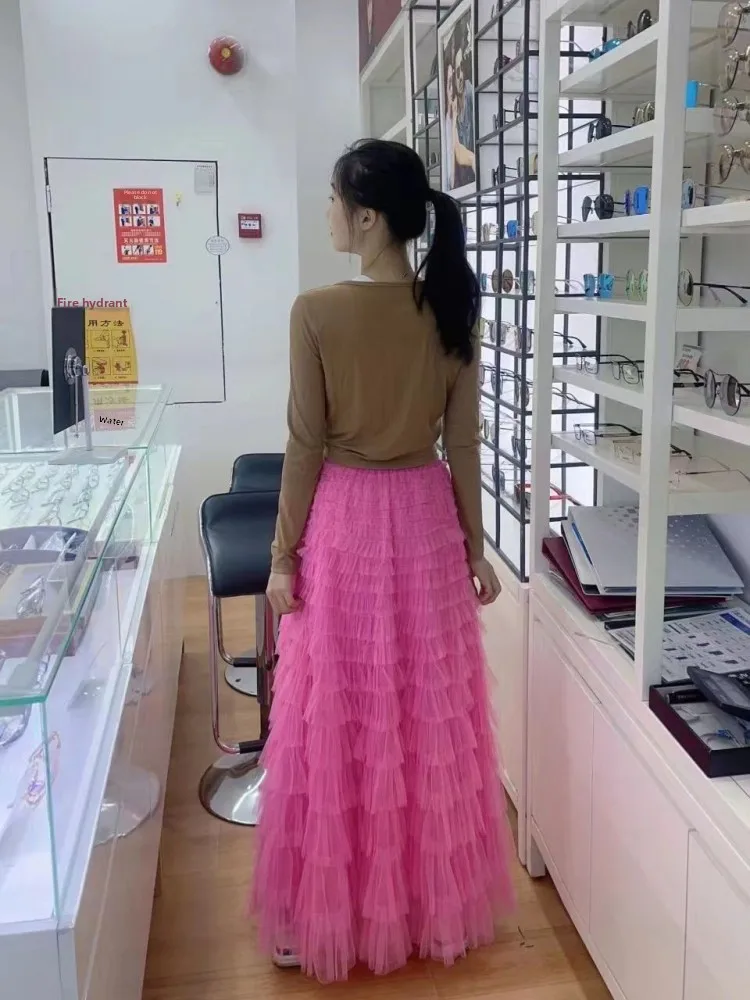 

Ele Многослойная юбка Cake Me Женская юбка-миди трапециевидной формы с эластичной резинкой на талии Princ Sle Светло-фиолетовая милая повседневная юбка