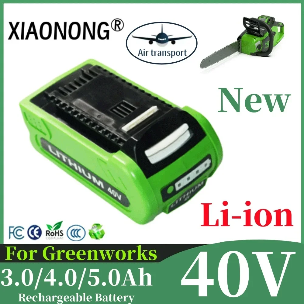 For GreenWorks Power Tools 40V 10J 3000/4000/5000mAh Lithium Battery，Compatibility 29462 29472 29282 G-MAX GMAX Lawn Mower