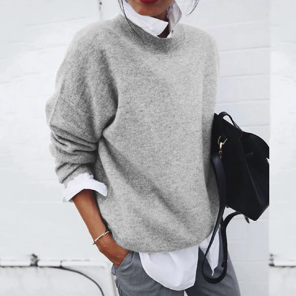 Sweater Female Autumn Winter Knitted Women Sweater Pullover Female Tricot Jersey Jumper Femme High Collar Women Clothes