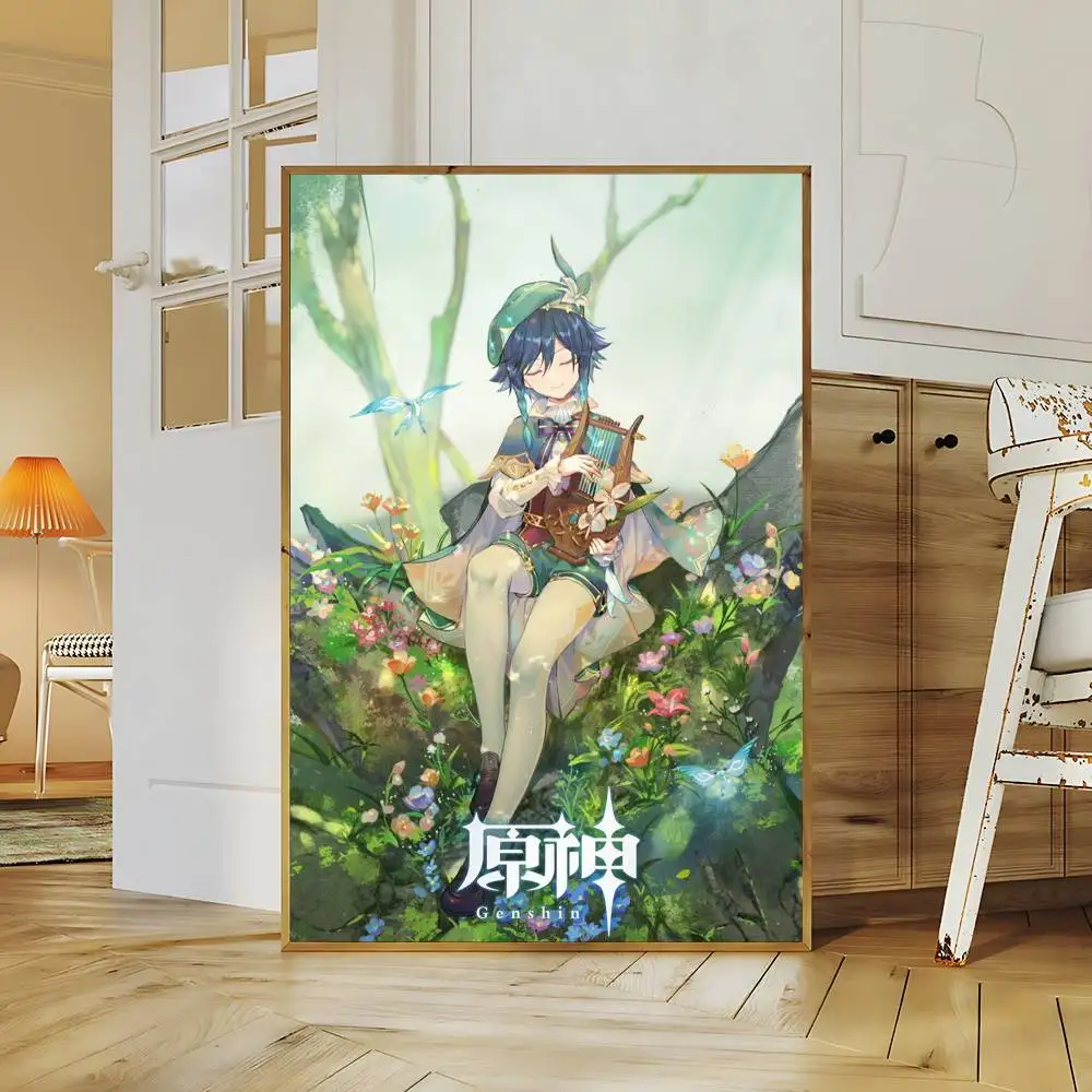 Genshin Impact Venti Classic Vintage Posters Whitepaper Prints Posters Artwork Kawaii Room Decor