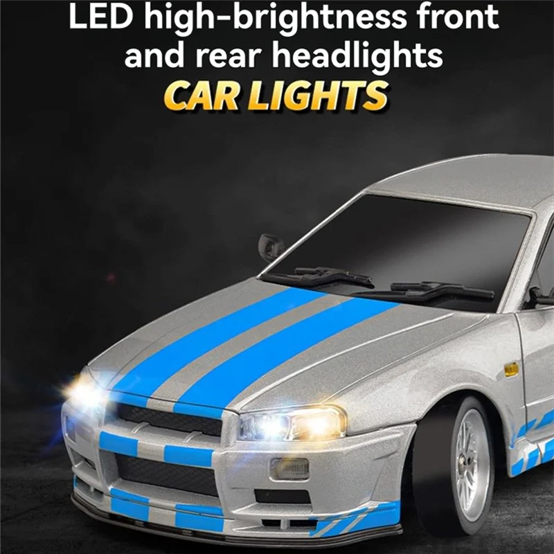 

A04F-For LD1899 1/18 RC Model Drift Car GTR Alloy Body Shell Remote Control Car In Gyroscope Adult Children's
