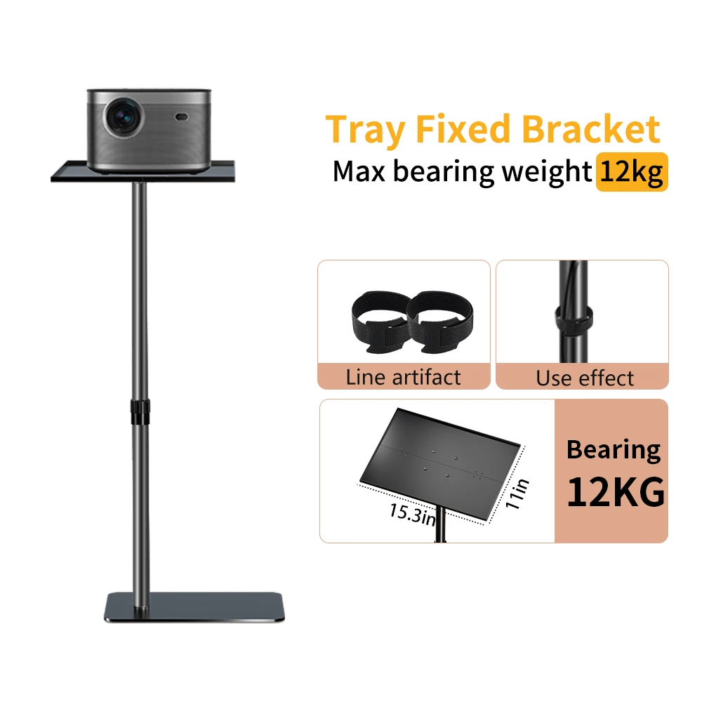 Projector Floor Support Stand Metal Holder Multi-angle Adjustable 360 ° Rotating Projector Bracket for Film Video Projector