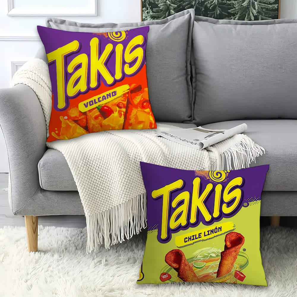 رقائق الذرة وجبات خفيفة T-Takis كيس وسادة وسائد مكتب مناسبة لغطاء الوسادة المزخرف لغرفة نوم السيارة