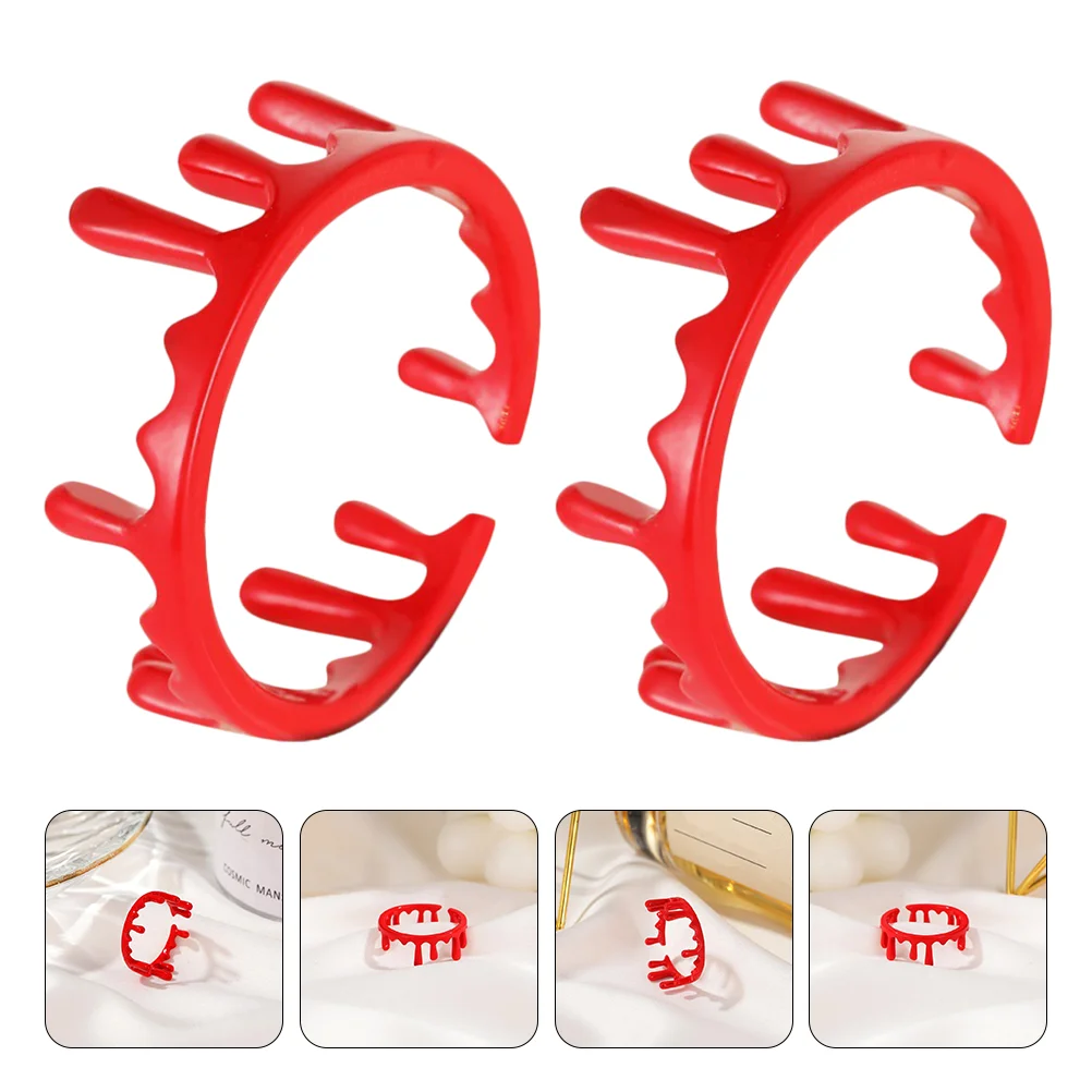 2-delige bloed verstelbare open legering ijzeren sieraden nep bloedvlek Halloween Party cosplay concert charme schoonheid