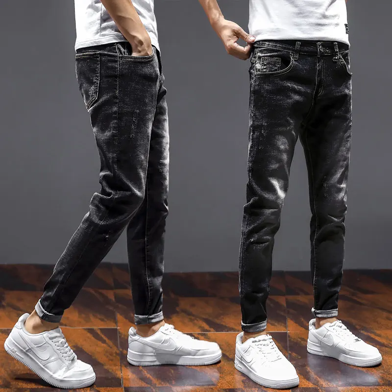 

Retro Japanese Sle Slim Fit Men's Jeans Spring Autumn Trendy Brand Faionable Tight Leggings Korean Version Versatile Long...