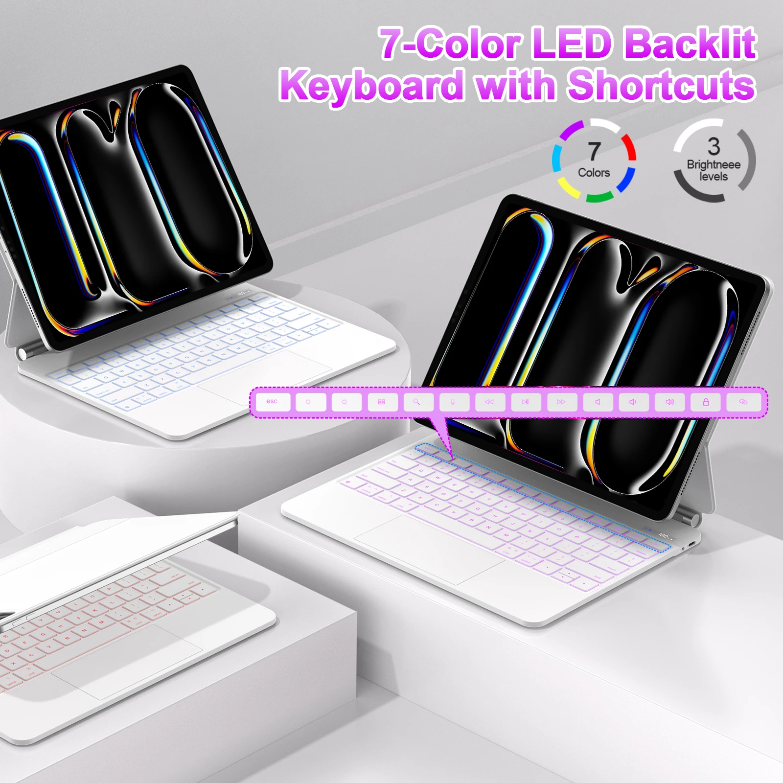 Magic Keyboard for iPad Pro 13 2024 case iPad Air 6 for iPad Pro 11 inch for iPad Air 4 Air 5 10.9 Pro 12 9 Multi-Touch Trackpad