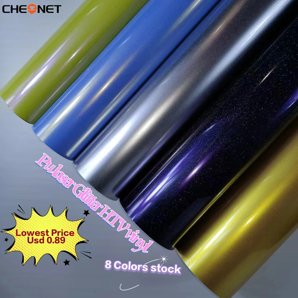 CHEONET HTV ---12"x40"/30.5cmx100cm ECO PU Heat Transfer Vinyl With Sticky Back T-shirt Iron On HTV Film Pattern Press DIY Craft