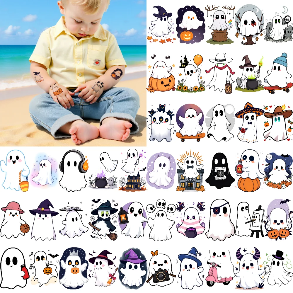 

54pcs Temporary Tattoo Halloween Stickers Waterproof Long-lasting Body Stickers Cartoon Stickers Cartoon For Boys Shoulders