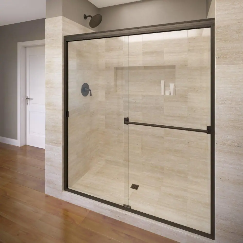 Classic Semi-Frameless Sliding Shower Door, Fits 40-44