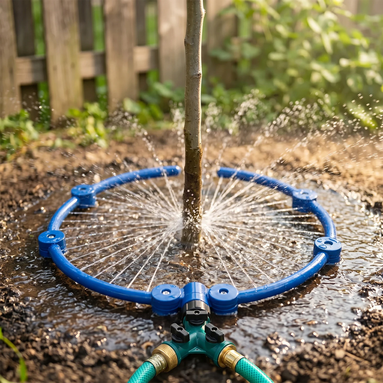 360 Degree Tree Watering Ring ABS Material Circle Sprinkler with Heat Resistant for Outdoor New Trees Shrubs Plants Garden Beds