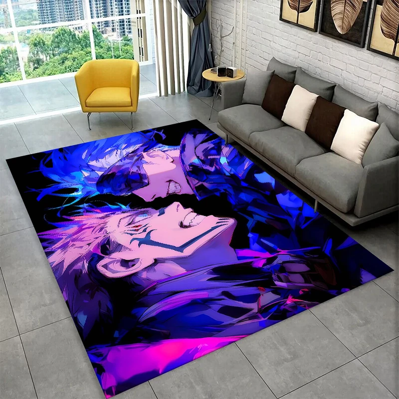 Cartoon Jujutsu Kaisen Anime Itadori Yuj Teppich für Spielzimmer, Schlafzimmer, Wohnzimmer, Sofa, Heimdekoration, rutschfeste Bodenmatte für Kinder