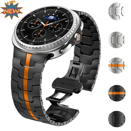 Correa de Metal de acero inoxidable para Samsung Galaxy Watch 8/8 Classic 40mm 44mm 46mm pulsera para Galaxy Watch 8 Correa clásica