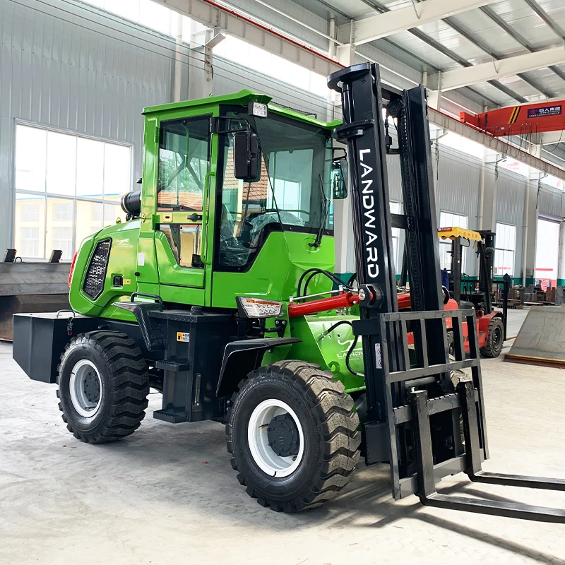 Agricultural Machinery Small All-Terrain Off-Road Forklift 4WD Wheeled Multi-Function Counterbalanced Diesel Forklift Customized