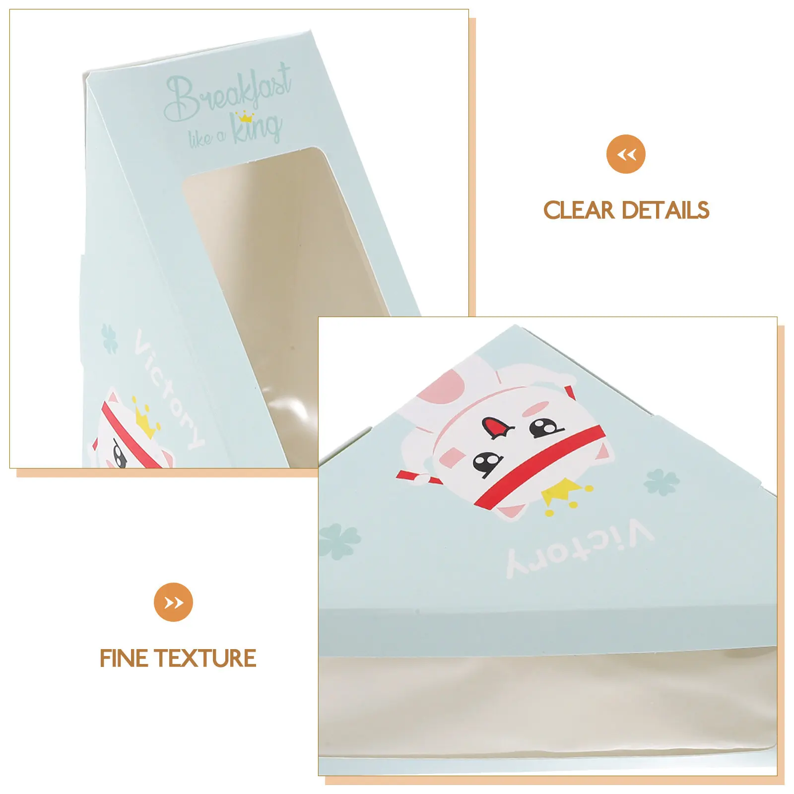 

100 шт. коробок для упаковки сэндвичей с треугольным окном, контейнеры для десертов, кондитерских изделий, выпечки, хранения продуктов, одноразовые