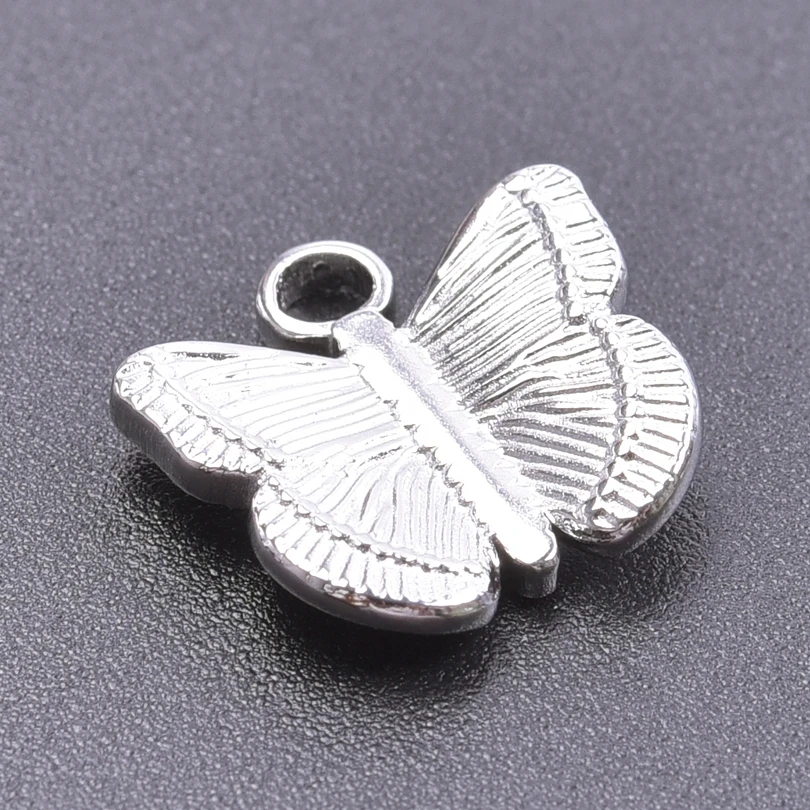 5pcs Silver Color Star Moon Sun Charm Butterfly Rose Stainless Steel Charms For Jewelry Making Supplies Ojo Turco Pendants Gift