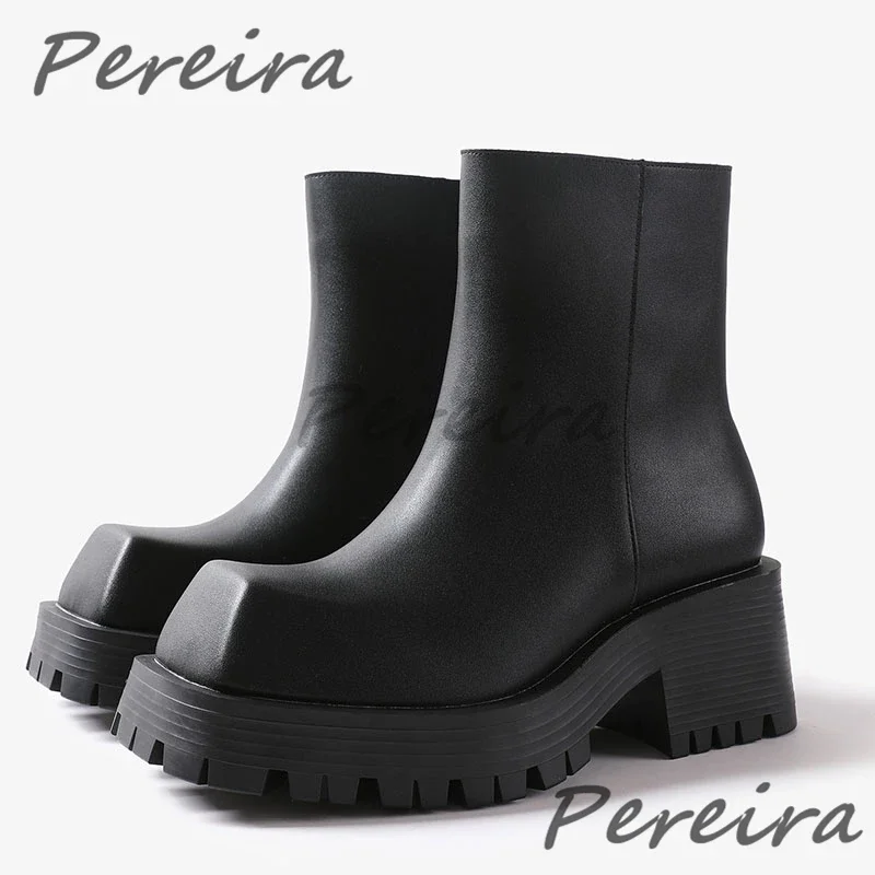 ساحة تو سميكة وحيد دراجة نارية أحذية الرجال الأسود مكتنزة منصة جلدية أحذية بوت قصيرة الخريف الشتاء الدانتيل يصل الراحة الرجال الجوارب