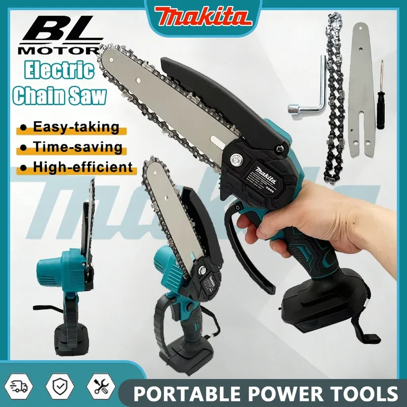 

Makita 18V 6-Inch Electric Chain Saw Handheld Portable Wood Logging Chainsaw for Garden Pruning Battery Powered Tool