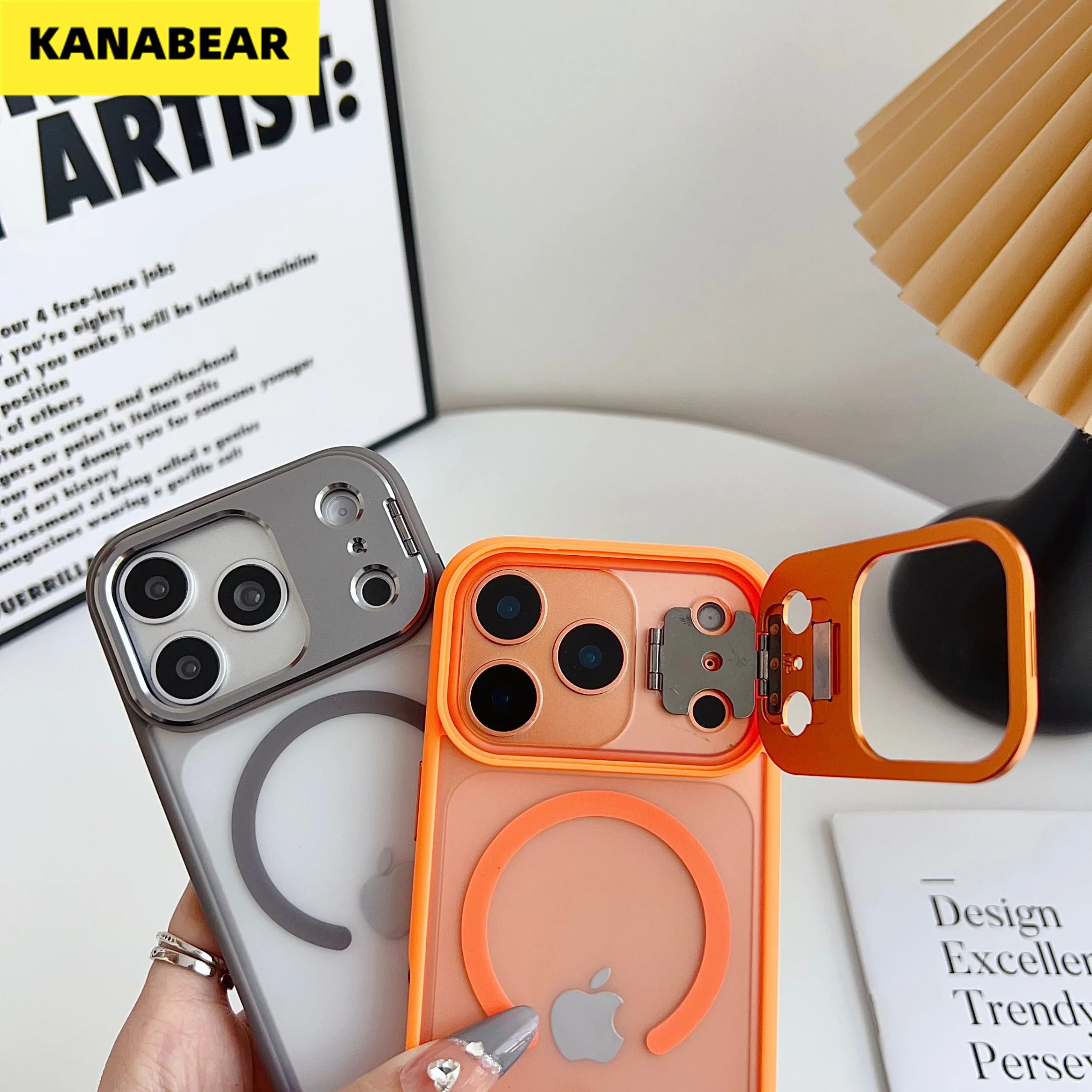 

Case for iPhone 17 Pro Max/16/15 Pro Skin Case,Multi-Stand&Lens Bracket,Strong Magnetic,Minimalist,Vertical,Premium Cover