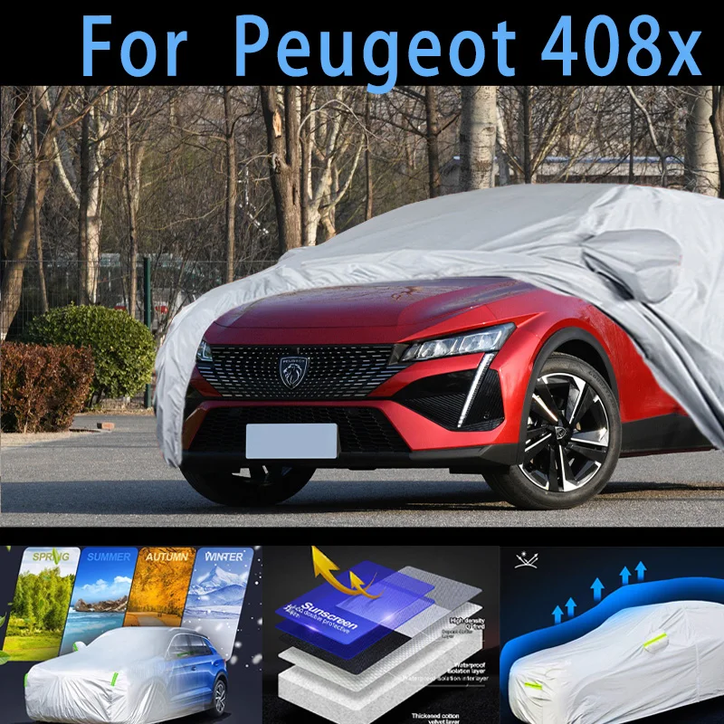 

For Peugeot 408x Outdoor Protection Full Car Covers Snow Cover Sunshade Waterproof Dustproof Exterior Car cover protection