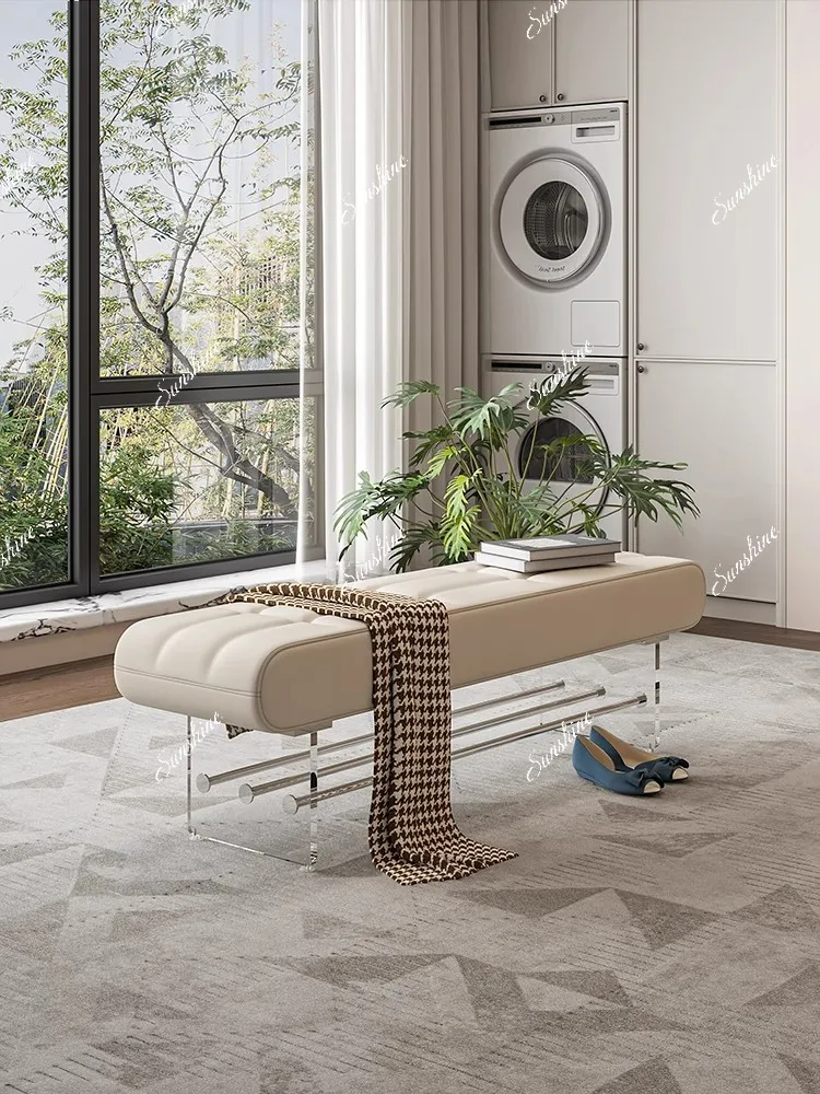 Italian light luxury bedroom bench modern simple bedside stool