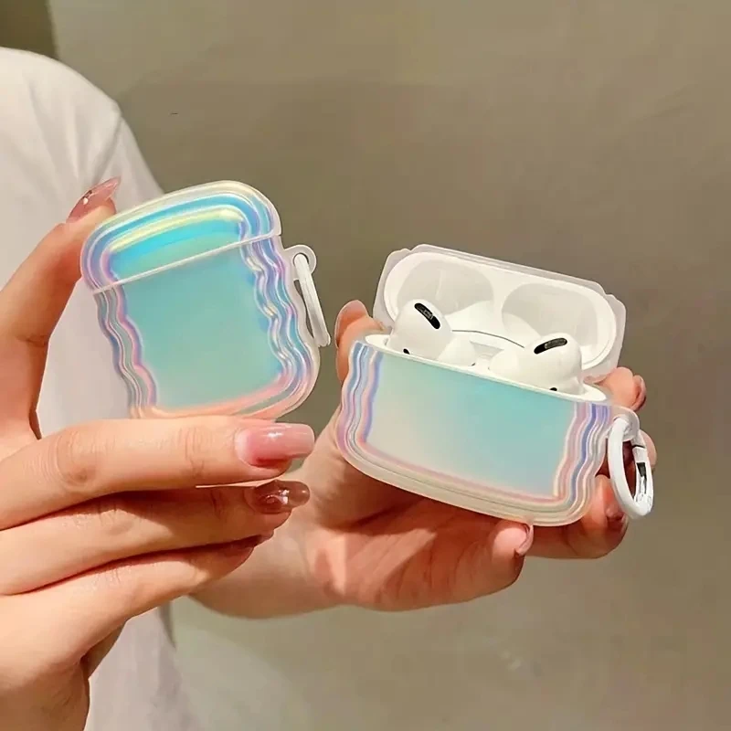 Wavy Silicone Soft Shockproof Cover For Airpids Pro 2nd Cute Wireless Bluetooth Earphone Case for Apple Airpods 1 2 Box