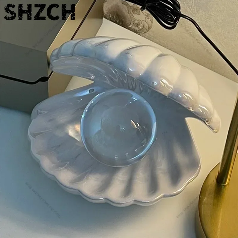 Originality Ceramic Mermaid Figurines Modern Aesthetic Living Room Sea Shell Figurines Simple Cute Home Decor Estatua FYFM