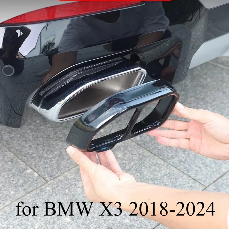 

Stainless Steel Exhaust Tip Cover for BMW X3 2018-2024 – Dual Outlet / Quad Outlet Upgrade, Bolt-On Rear Muffler Trim