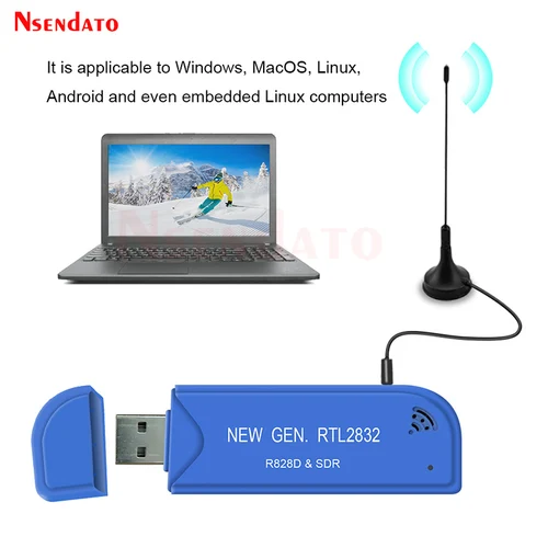 Sintonizador Digital USB 2,0 TV Stick RTL2832U R828D SDR RTL A300U 25MHz-1760MHz FM TV receptor sintonizador de frecuencia Dongle con antena