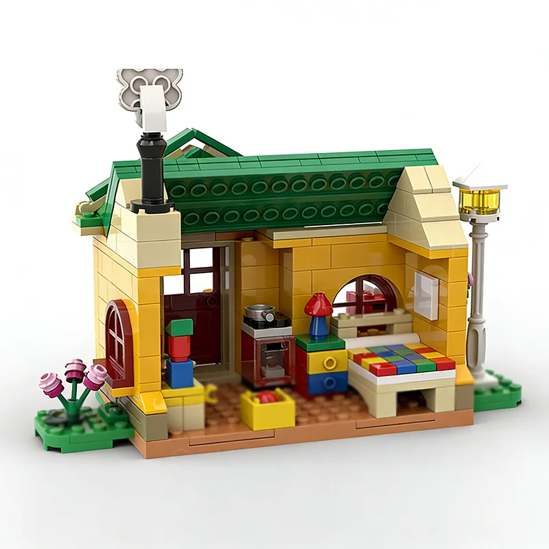 Modelo de Juego Popular, Bloques de Construcción MOC, Casa Pequeña Residencial, Tecnología Modular, Regalos Navideños para Niños, Juguetes de Ensamblaje